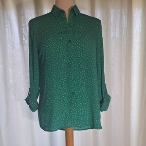 Apt. 9 Teal Patterned Blouse